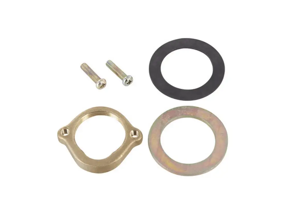 Befestigungsset bestehend aus einer metallischen Halterung, zwei Schrauben sowie zwei Dichtungen, geeignet für Ideal Standard Produkte.
